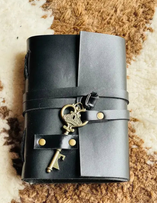 Moon Printed Stylish A5 Leather Diary notebook with Lock Clasp – Unruled Pages for Creativity