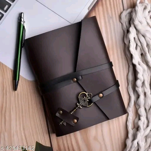 Moon Printed Stylish A5 Leather Diary notebook with Lock Clasp – Unruled Pages for Creativity